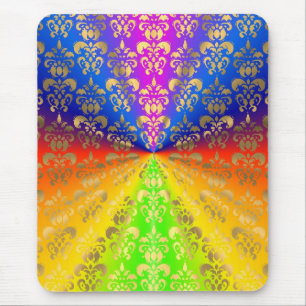 Tapis De Souris Damas arc-en-ciel d'or