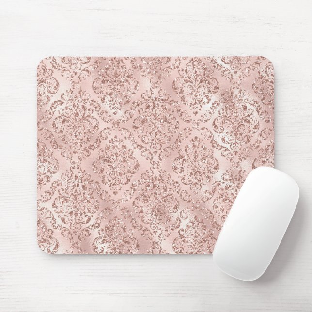 Tapis De Souris Damas de Parties scintillant rose vif (Avec souris)