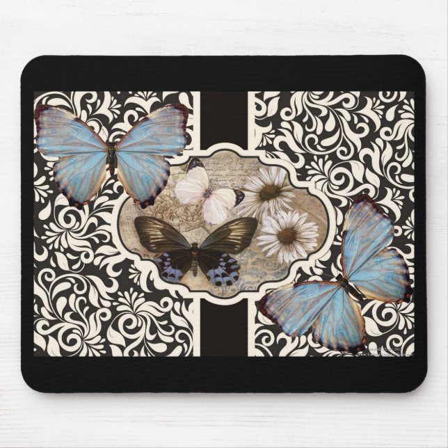 Tapis De Souris Damas et bleu (Devant)