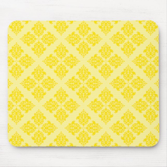 Tapis De Souris Damas marocaine jaune or (Devant)