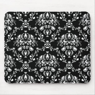 Tapis De Souris Damas noir et blanc