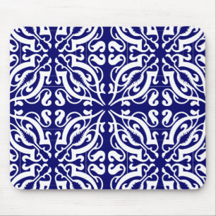 Tapis De Souris DAMASK - Arrière - plan bleu
