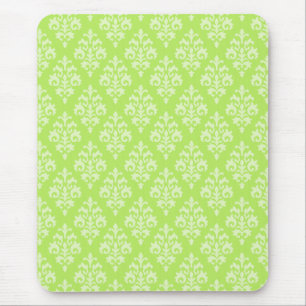 Tapis De Souris Damask Lime Green Motif Mousepad