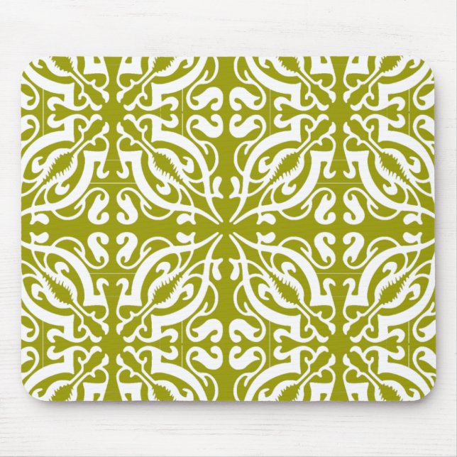 Tapis De Souris DAMASK - Vert olive (Devant)