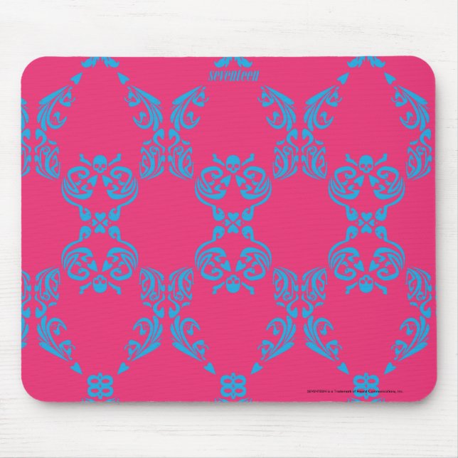 Tapis De Souris Damassé Aqua-Magenta (Devant)