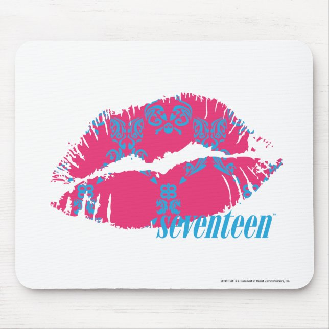 Tapis De Souris Damassé Aqua-Magenta (Devant)