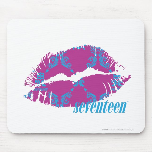 Tapis De Souris Damassé Aqua-Pourpre (Devant)