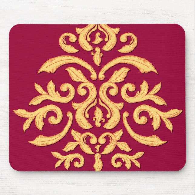 Tapis De Souris Damassé dorée Mousepad pour le bureau élégant (Devant)