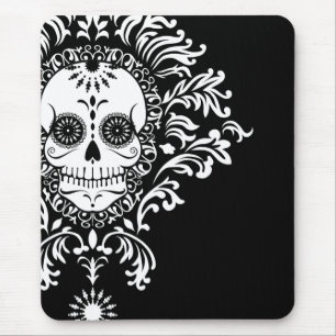 Tapis De Souris Damassé morte - crâne chic Mousepad de sucre