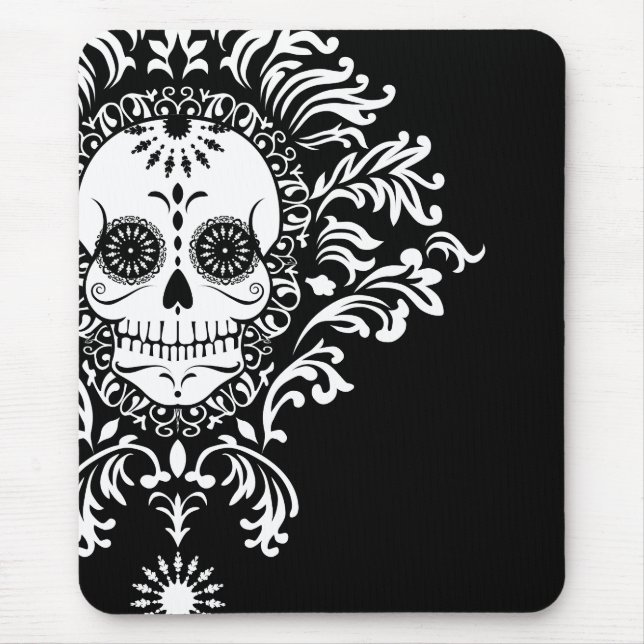 Tapis De Souris Damassé morte - crâne chic Mousepad de sucre (Devant)