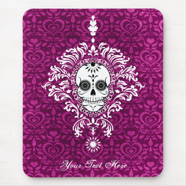 Tapis De Souris Damassé morte - crâne fait sur commande Mousepad (Devant)