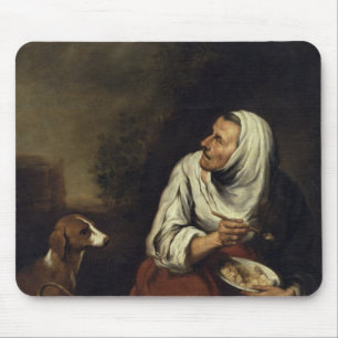 Tapis De Souris Dame âgée avec le chien