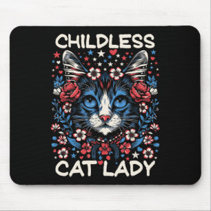 Tapis De Souris Dame de chat sans enfants Drôle amateur de chat 4