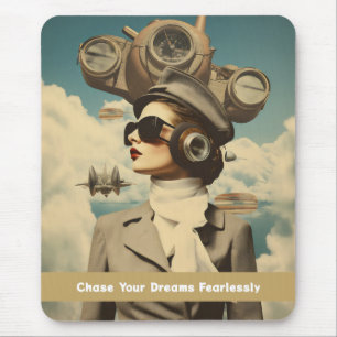 Tapis De Souris Dame Steampunk Poursuivez Vos Rêves Sans Crainte