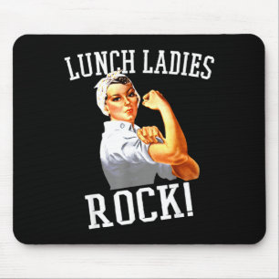 Tapis De Souris Dames déjeuner rétro font rock travailleuse de caf