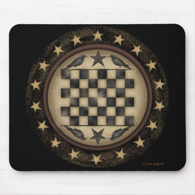 Tapis De Souris Damier primitif Mousepad de corneille (Devant)