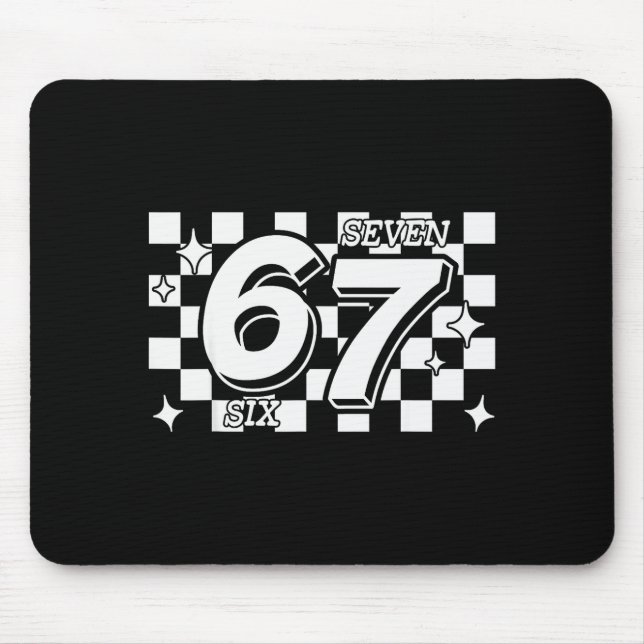 Tapis De Souris Damier Six Sept 6 7 Mème Argot Gen Alpha  (Devant)
