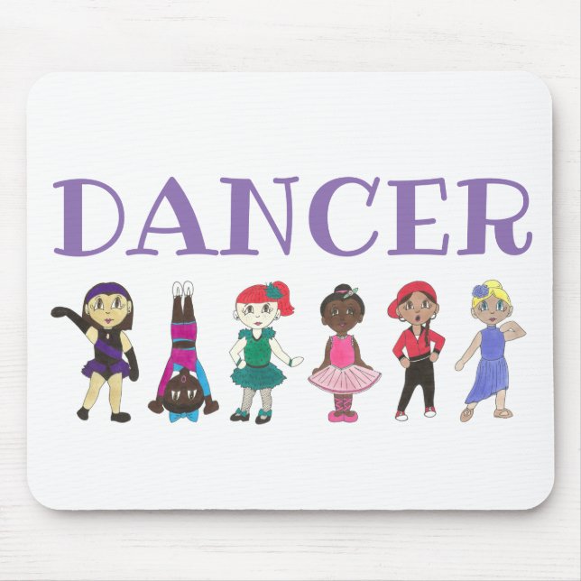 Tapis De Souris DANCER Ballet Tap Jazz Lyrical Acro Dance Enseigna (Devant)