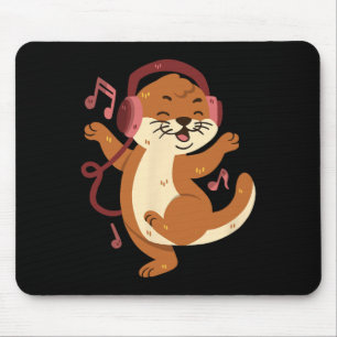Tapis De Souris Dancing Otter Écouter La Musique