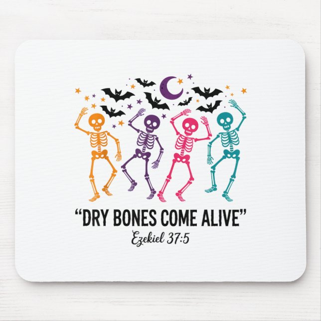 Tapis De Souris Dancing Skeleton Dry Bones Come Alive Christian Ha (Devant)