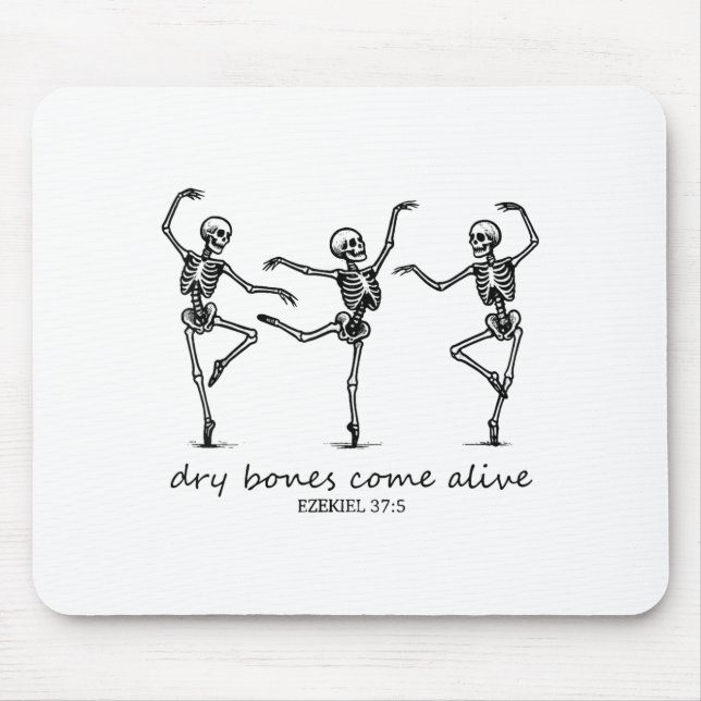 Tapis De Souris Dancing Skeleton Dry Bones Come Alive Christian Ha (Devant)