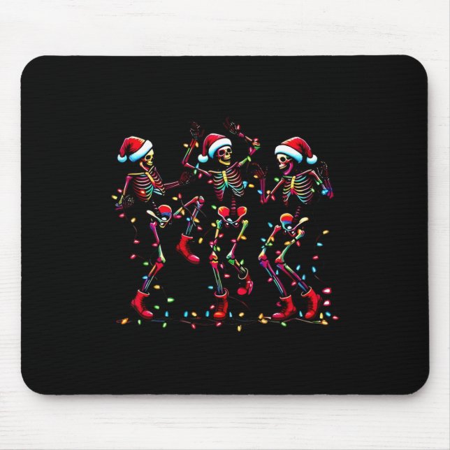 Tapis De Souris Dancing Skeleton Père Noël Noël clair Noël (Devant)