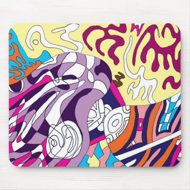 Tapis De Souris "Dancing Sky Reaching Hill" Art Abstrait (Devant)