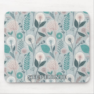 Tapis De Souris Dandelion Whimsical & Floral Folk Art Seamless (2)
