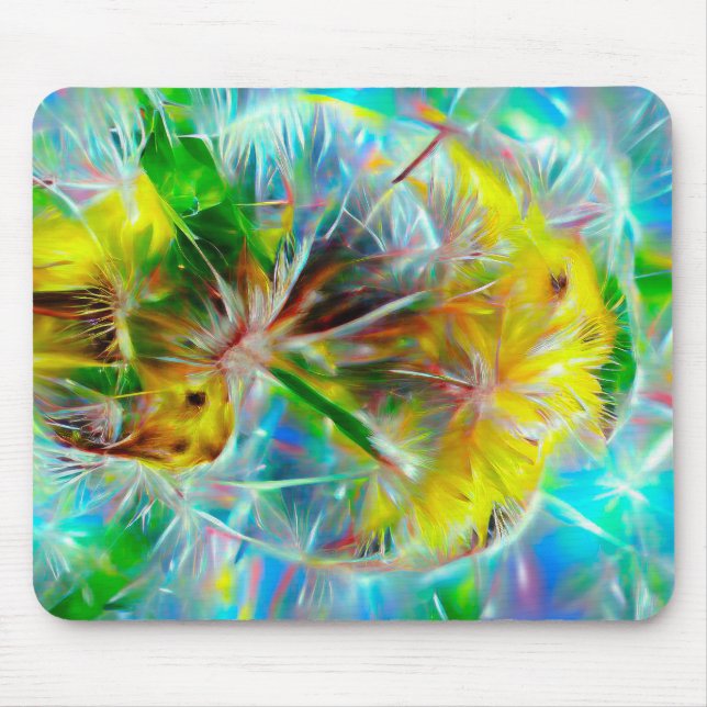 Tapis De Souris Dandelions Ethereal dans Neon Dreamscape (Devant)