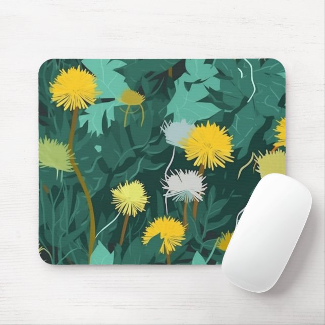 Tapis De Souris Dandelions jaunes d'été (Avec souris)