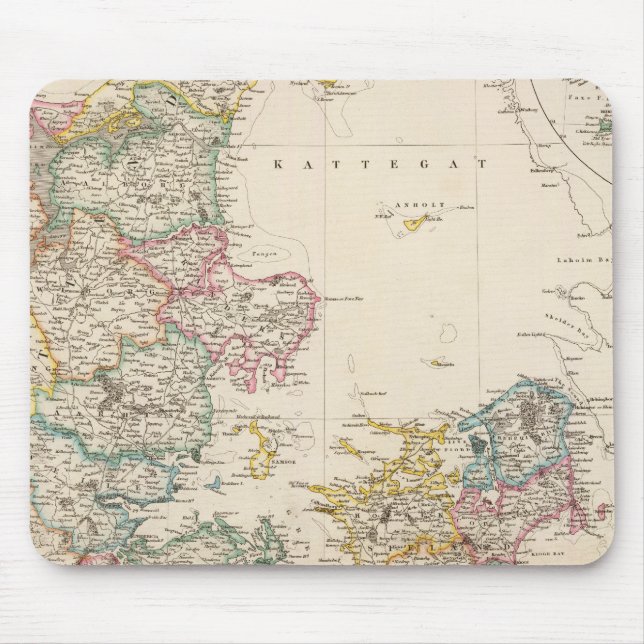 Tapis De Souris Danemark avec carte d'entrée de l'Islande (Devant)