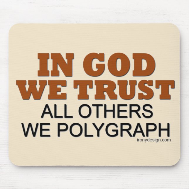 Tapis De Souris Dans Dieu nous faisons confiance à l'humour (Devant)