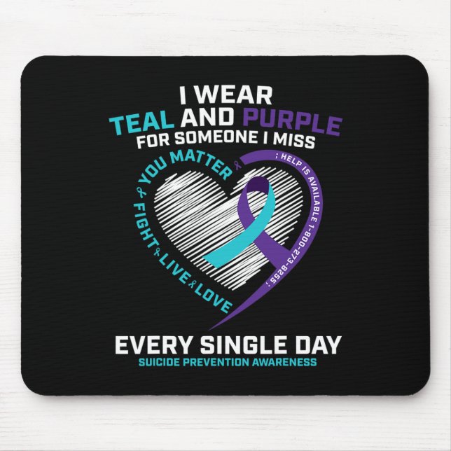 Tapis De Souris Dans l'amour Mémoire Prévention Suicide (Devant)