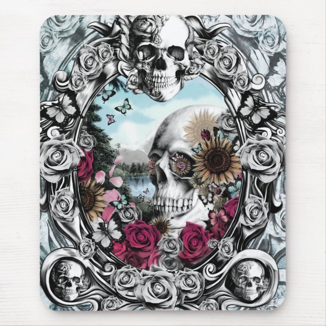 Tapis De Souris Dans le crâne de paysage miroir. (Devant)