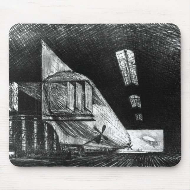 Tapis De Souris Dans le Zeppelin Shed, Leipzig - Joseph Pennell (Devant)