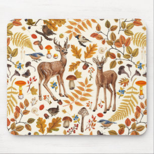 Tapis De Souris Dans les bois / Cerf d'automne sur le blanc