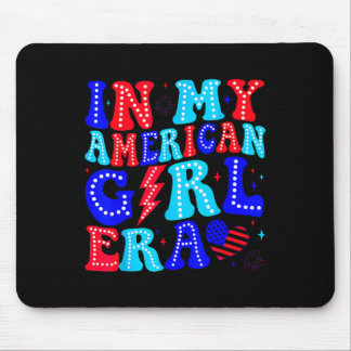 Tapis De Souris Dans mon ère de fille américaine rétro 4 juillet q