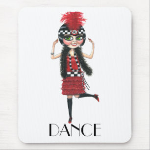 Tapis De Souris Danse 1920s Costume Big Eye Flapper Girl