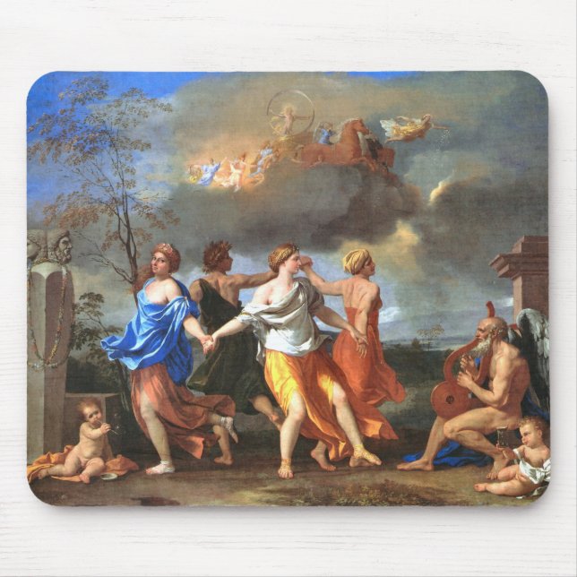 Tapis De Souris Danse à la musique du temps (par Nicholas Poussin) (Devant)