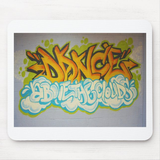 Tapis De Souris Danse au-dessus du graffiti de nuages (Devant)