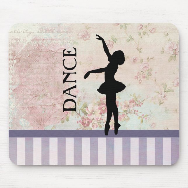 Tapis De Souris Danse - Ballerina Silhouette sur Arrière - plan Vi (Devant)