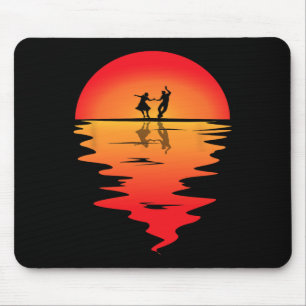 Tapis De Souris Danse carré Coucher de soleil Carré Danseuse Vinta