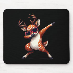 Tapis De Souris Danse Dabbing Cerf Cœur Lunettes de soleil