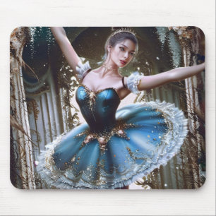 Tapis De Souris Danse de ballet dans un Tutu bleu