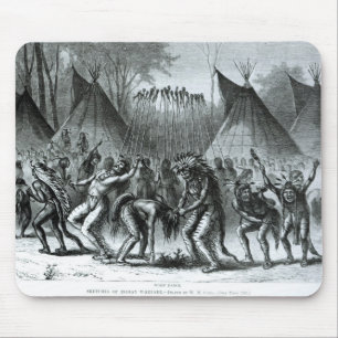 Tapis De Souris Danse de cuir chevelu des 'croquis d'Indien