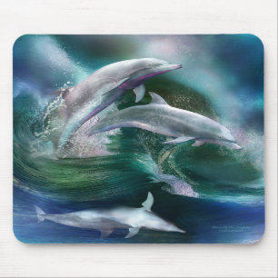 Tapis De Souris Danse de l'art Mousepad de dauphins