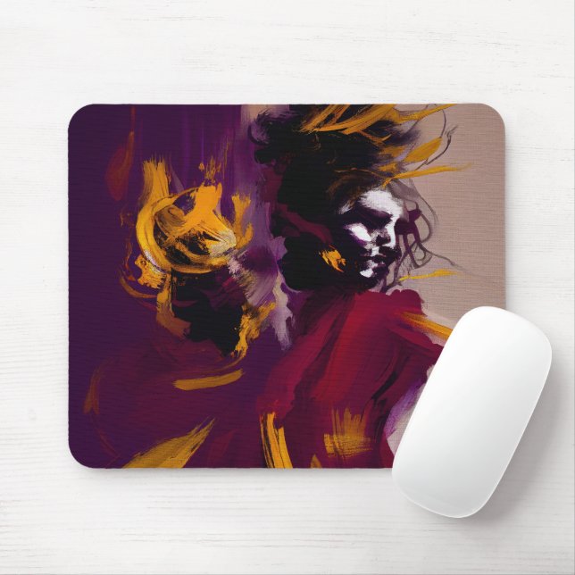 Tapis De Souris Danse De L'Esprit – Figure Abstrait Expressif (Avec souris)