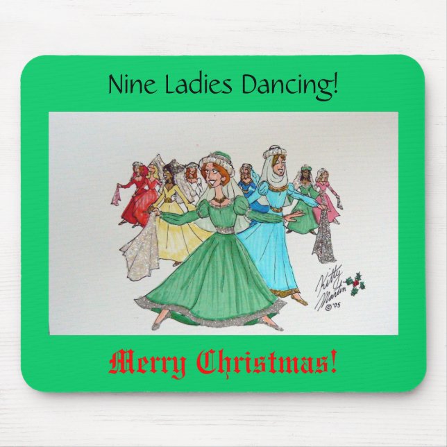 Tapis De Souris Danse de neuf dames ! (Devant)