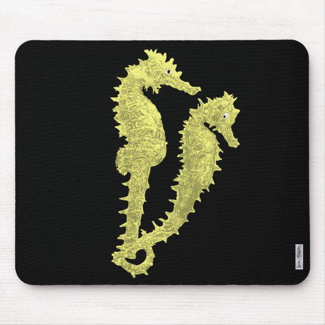 Tapis De Souris Danse Des Chevaux De Mer (Jaune) (Devant)