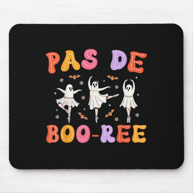 Tapis De Souris Danse d'Halloween Pas De Boo-rée Ghost Ballet (Devant)